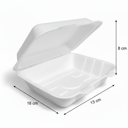 18cm x 13cm Sugarcane Rectangular Clamshell