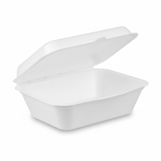 18cm x 13cm Sugarcane Rectangular Clamshell Lunchbox