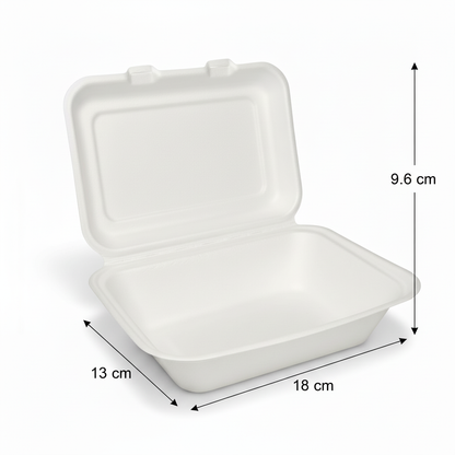 18cm x 13cm Sugarcane Rectangular Tall Clamshell