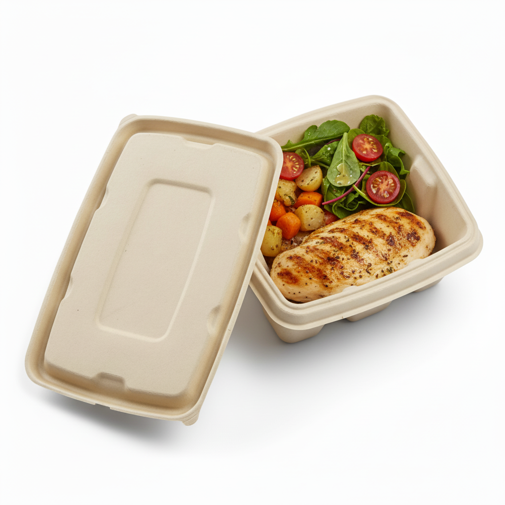 18cm x 14cm Sugarcane Rectangular Lid for Container
