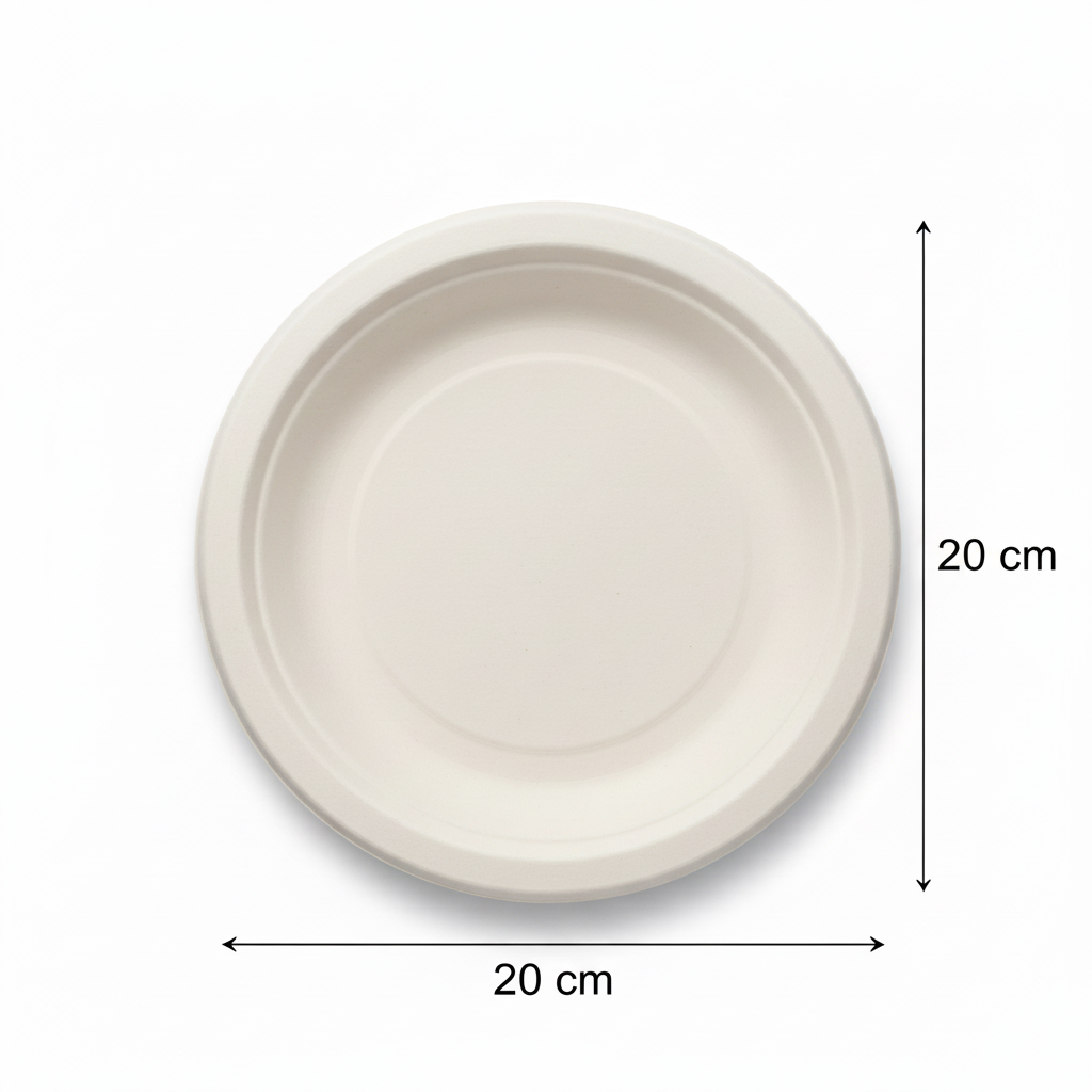 20cm Deep Sugarcane Round Plate
