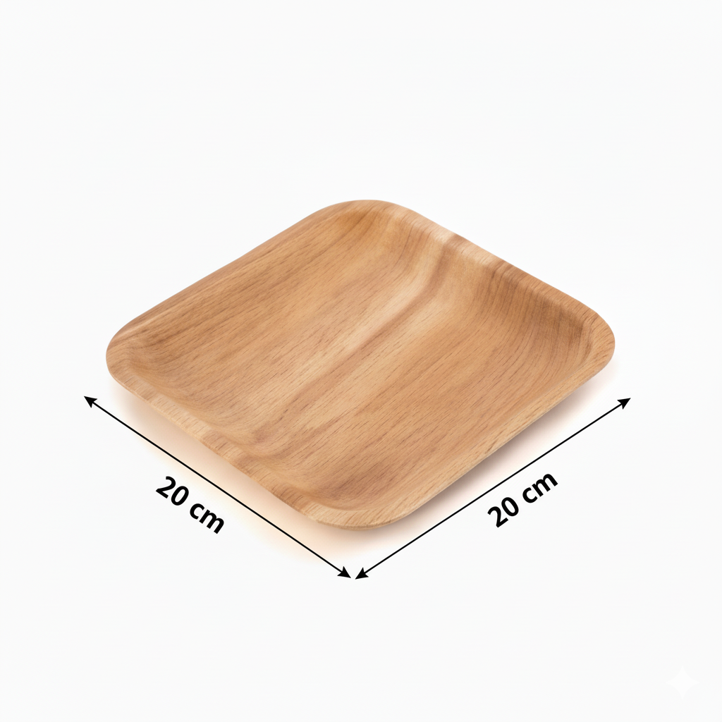 20cm Palm Leaves Square Plate
