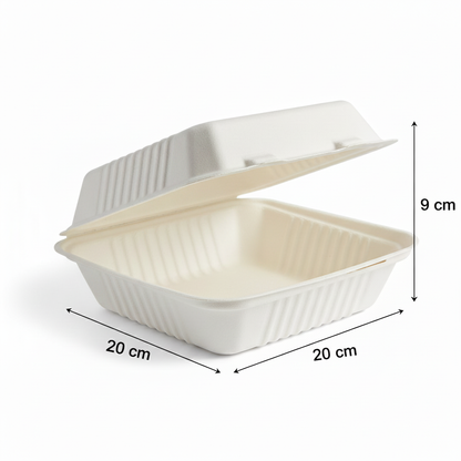 20cm Sugarcane Square Clamshell