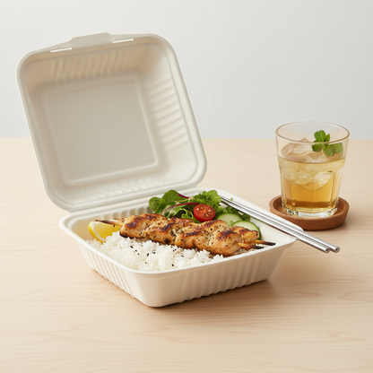 20cm Sugarcane Square Clamshell