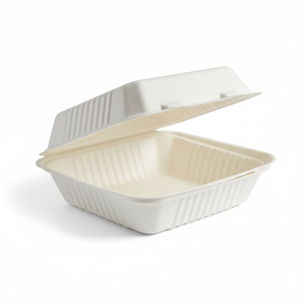 20cm Sugarcane Square Clamshell