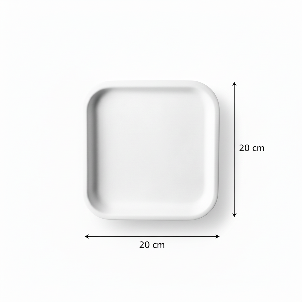 20cm Sugarcane Square Plate