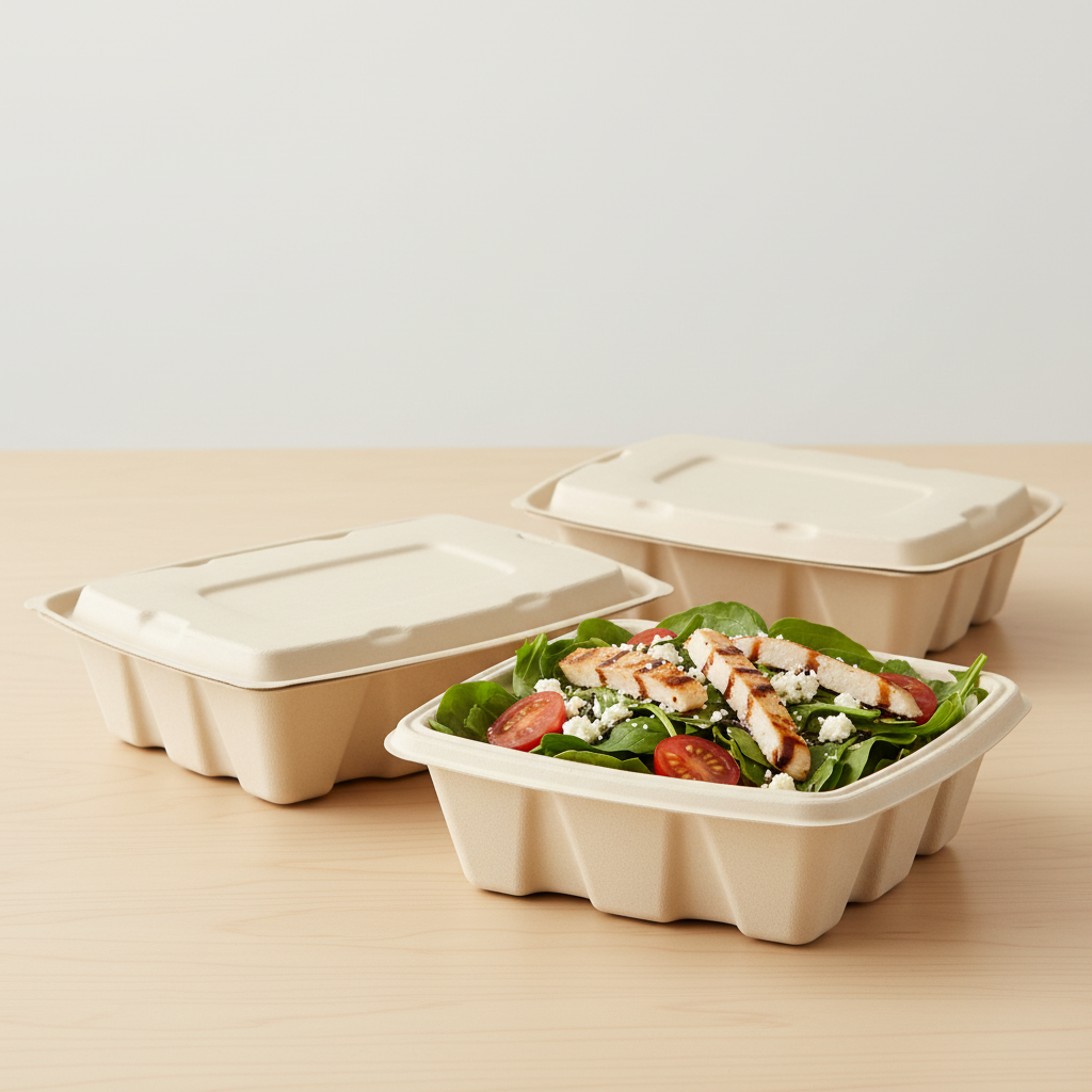 20cm x 15cm Sugarcane Rectangular Lid for Container