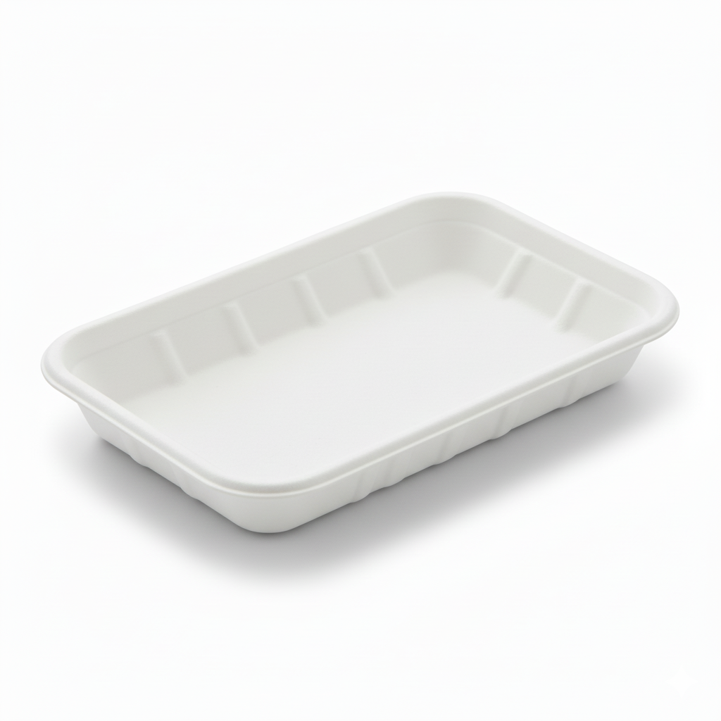 21cm x 14cm Sugarcane Rectangular 2D Tray