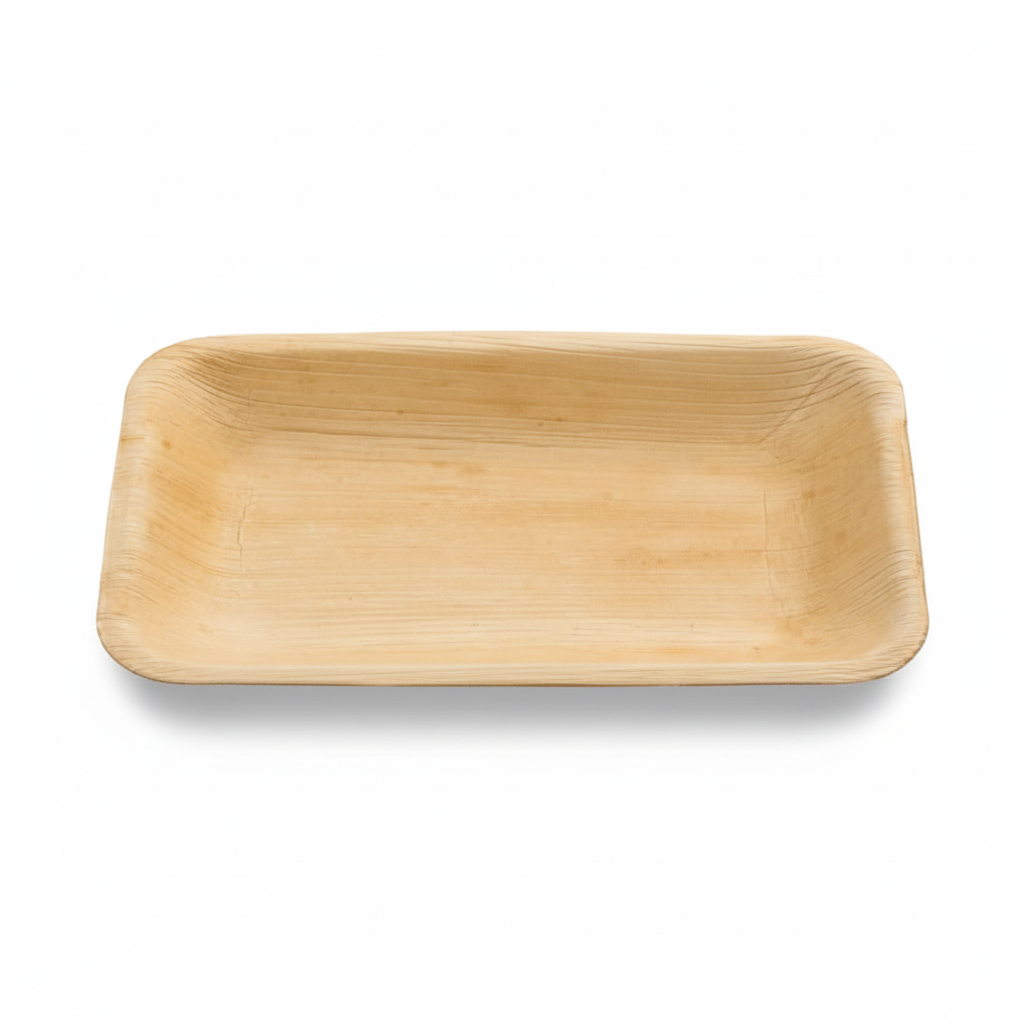 22cm x 14cm Shallow Palm Leaves Rectangular Tray