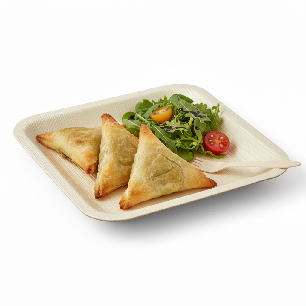 23cm Shallow Palm Leaves Square Plate