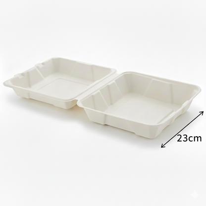 23cm Sugarcane Square Clamshell