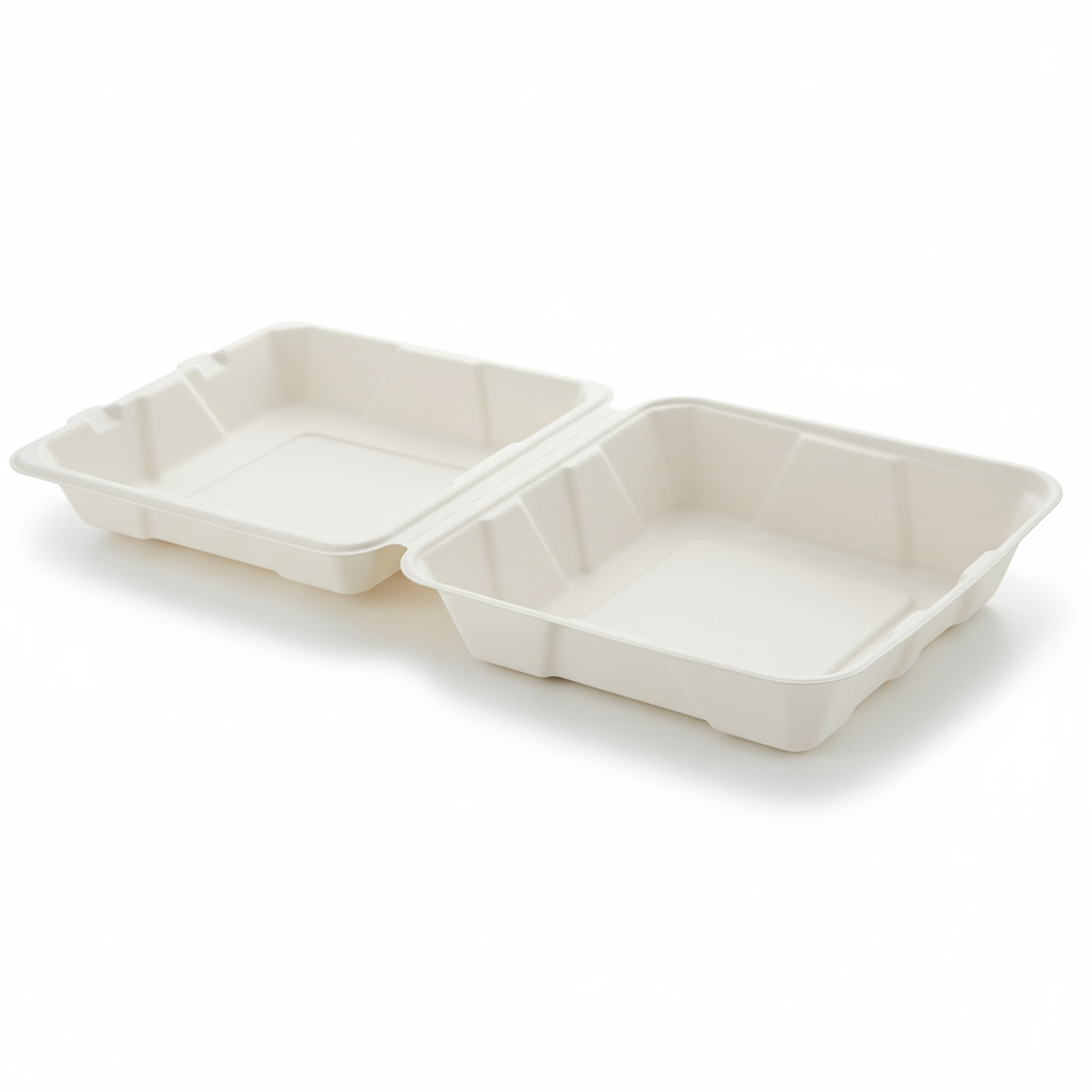 23cm Sugarcane Square Clamshell