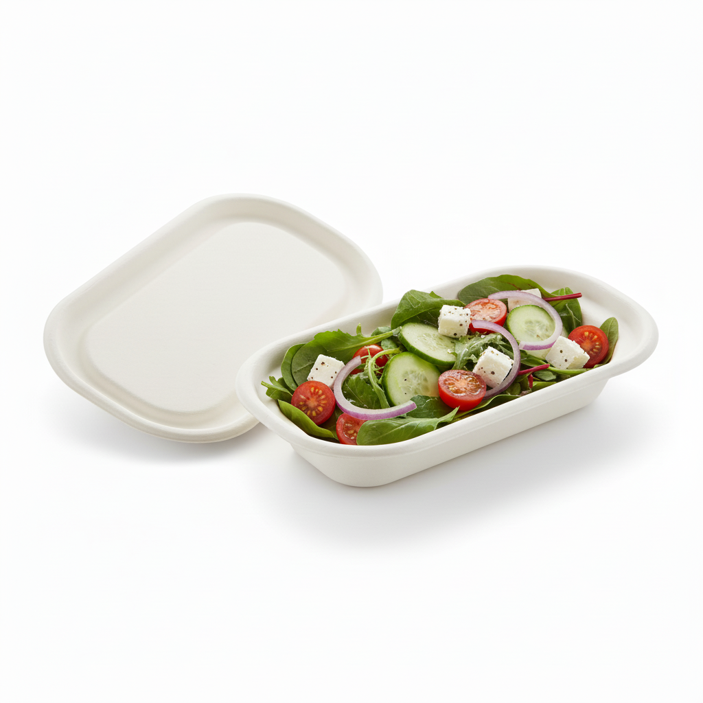 23cm x 13cm Sugarcane Oval Container with Lid