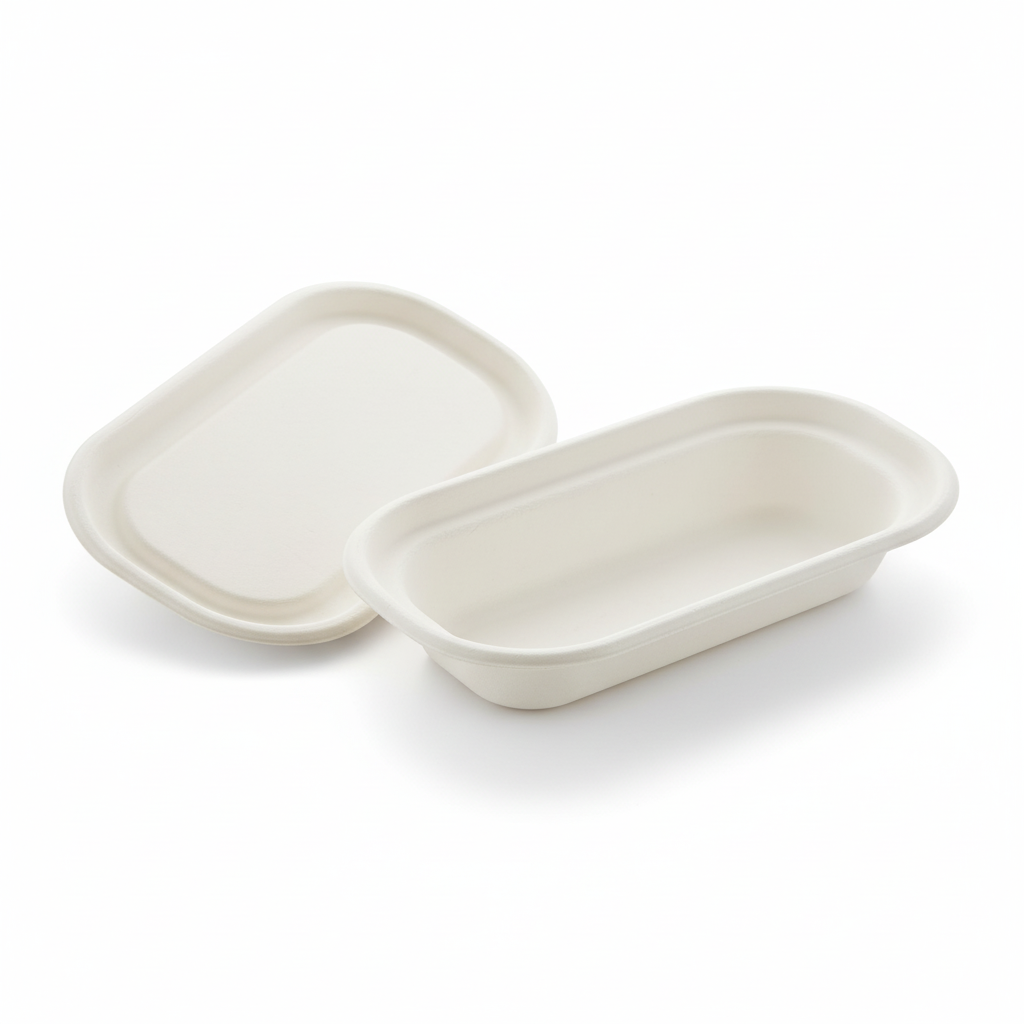 23cm x 13cm Sugarcane Oval Container with Lid