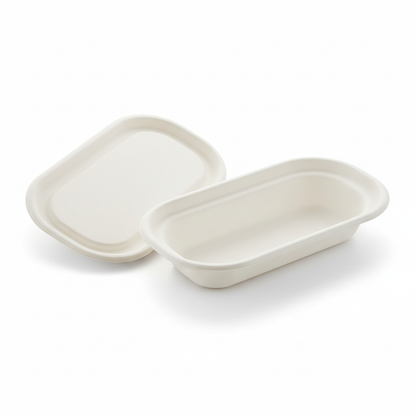 23cm x 13cm Sugarcane Oval Container with Lid