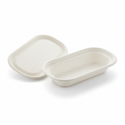 23cm x 13cm Sugarcane Oval Container with Lid
