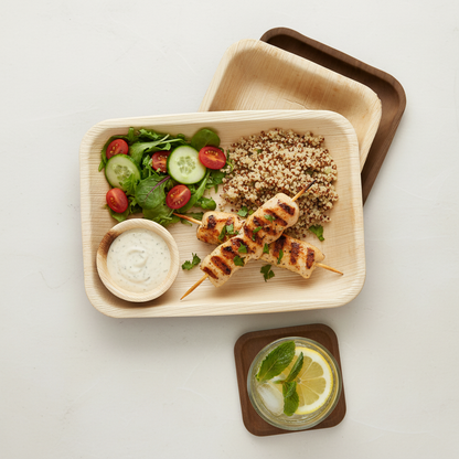 23cm x 14cm Deep Palm Leaves Rectangular Tray