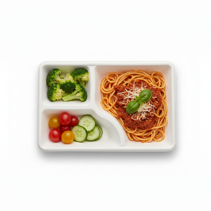 23cm x 15cm 3 compartment Sugarcane Rectangular Tray