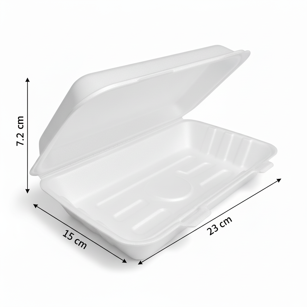 23cm x 15cm Sugarcane Rectangular Clamshell