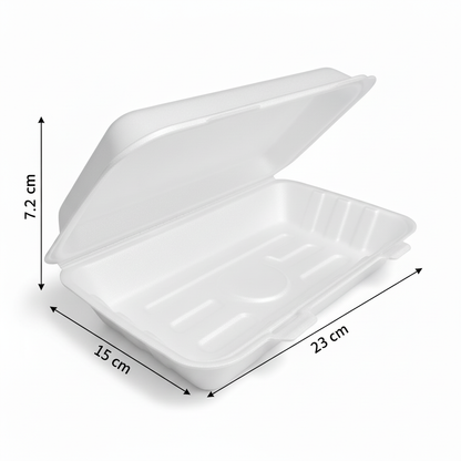 23cm x 15cm Sugarcane Rectangular Clamshell
