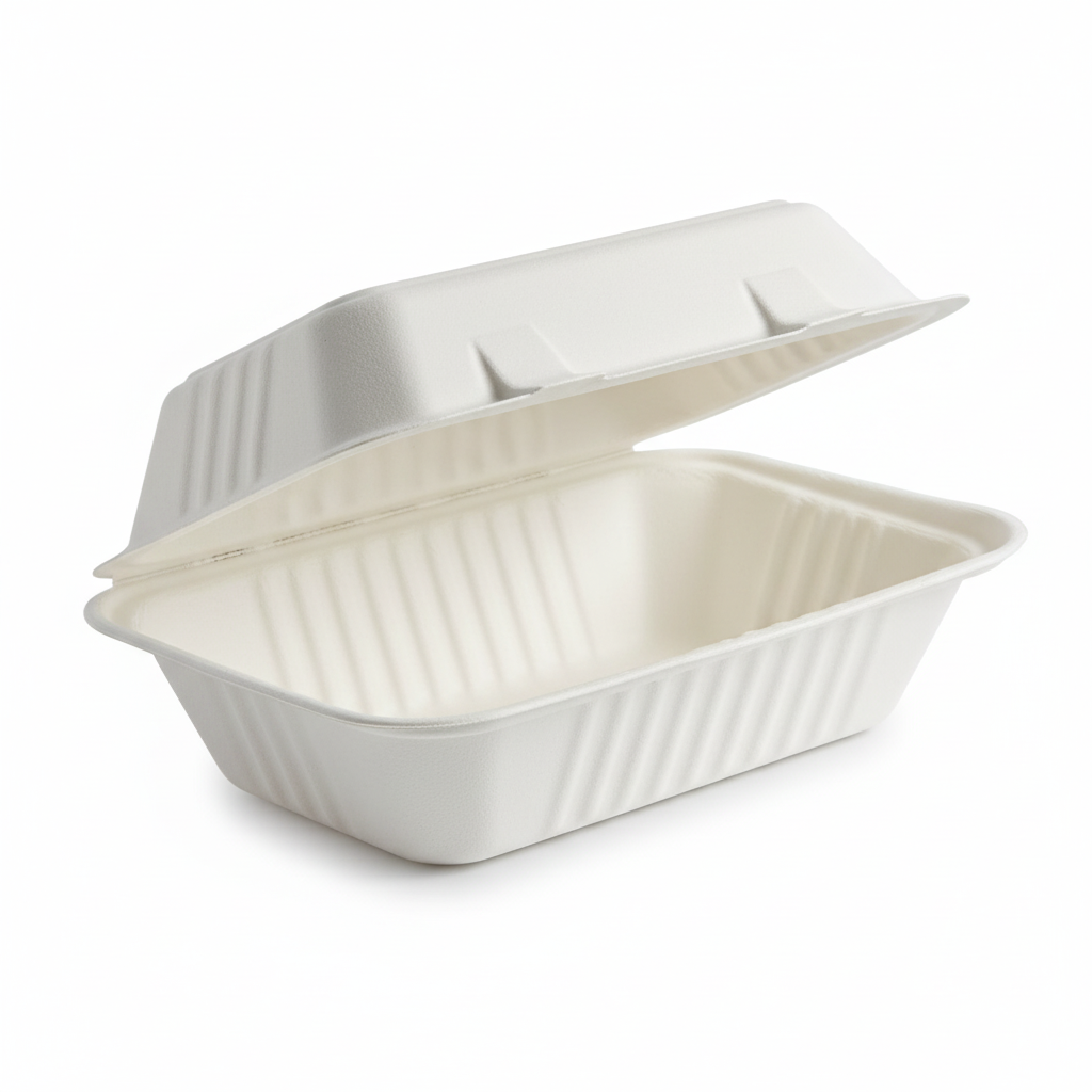 23cm x 15cm Sugarcane Rectangular Tall Clamshell