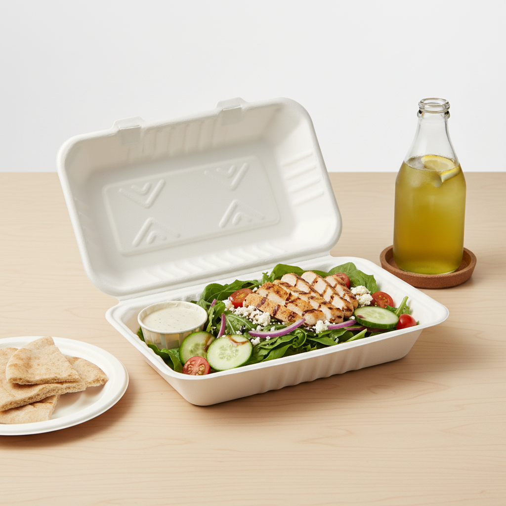23cm x 16cm Sugarcane Rectangular Clamshell
