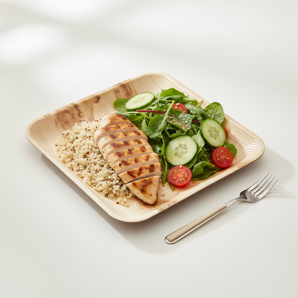 24cm Palm Leaves Square Plate