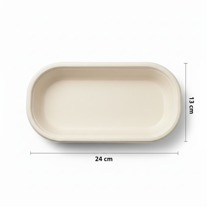 24cm x 13cm Sugarcane Oval Lids for Container