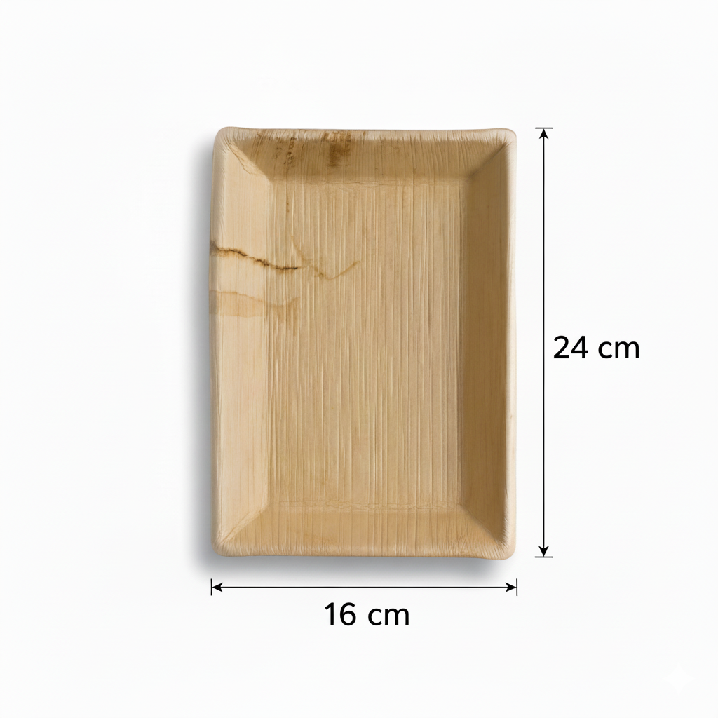 24cm x 16cm Palm Leaves Rectangular Tray