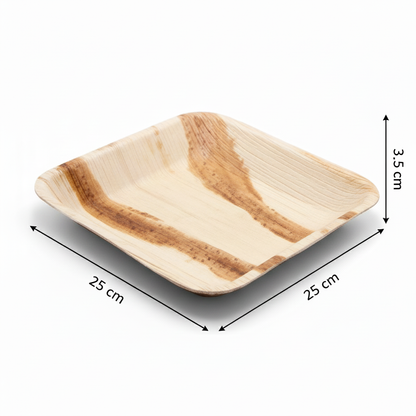 25cm Palm Leaves Deep Square Plate