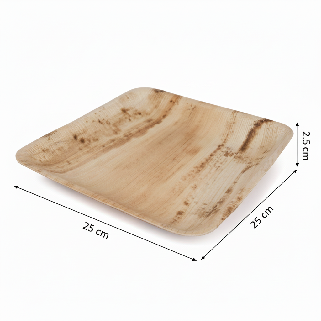 25cm Palm Leaves Square Plate