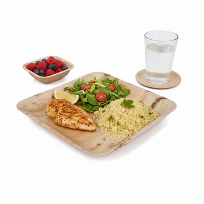 25cm Palm Leaves Square Plate