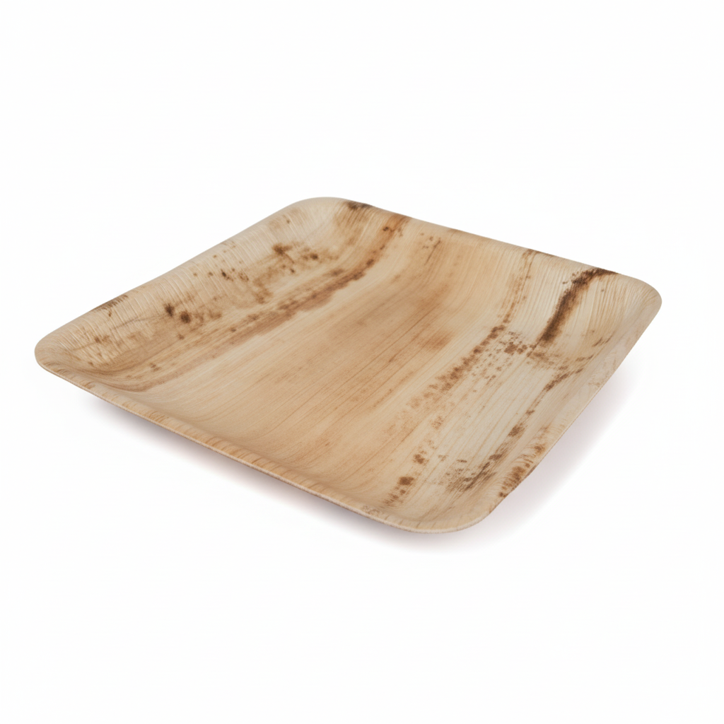 25cm Palm Leaves Square Plate