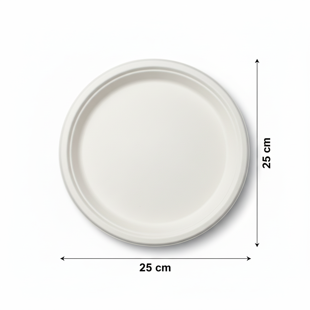 25cm Sugarcane Round Plate