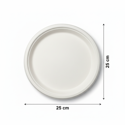 25cm Sugarcane Round Plate