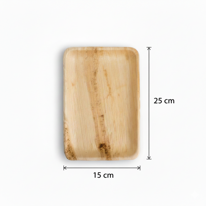 25cm x 15cm Palm Leaves Rectangular Tray