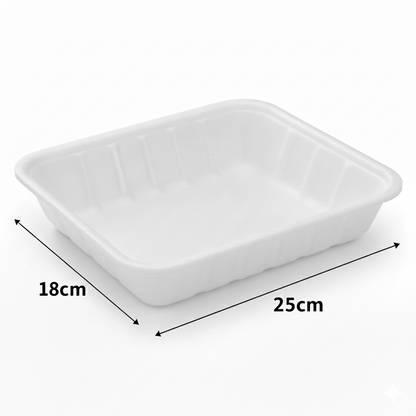 25cm x 18cm Sugarcane Rectangular 4D Tray