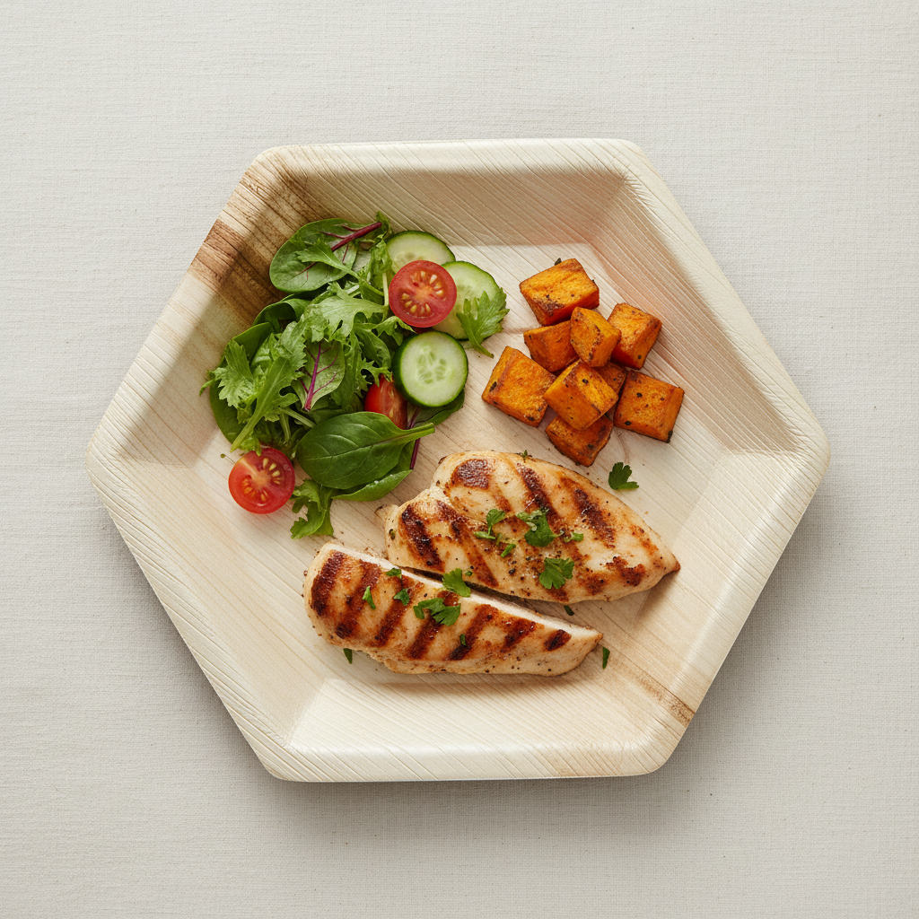 26cm Palm Leaves Hexagon Shaped Plate