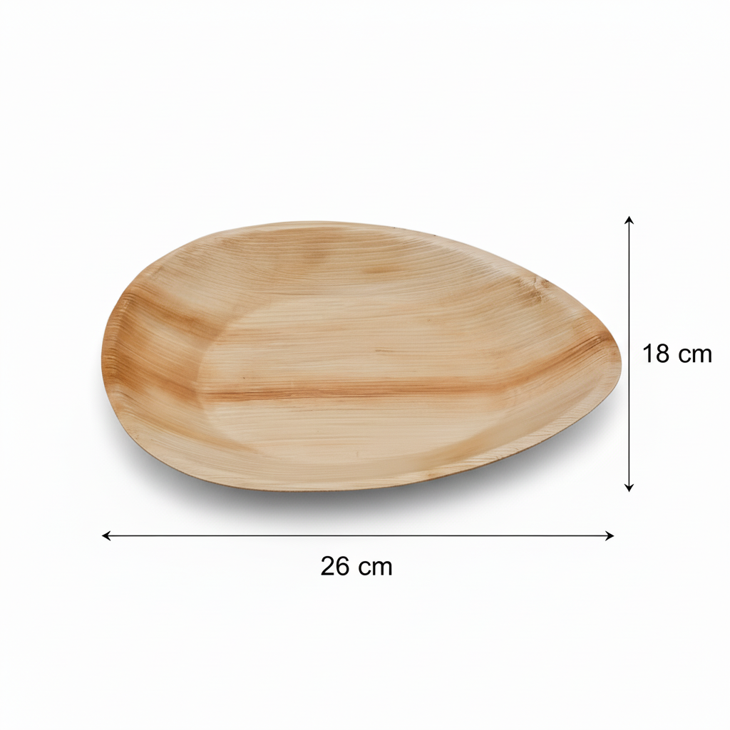26cm x 18cm Palm Leaves Tear Drop Oval Tray