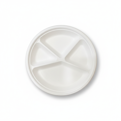 28cm 4 compartment Sugarcane Round Plate