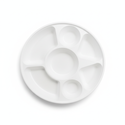 28cm 7 compartment Sugarcane Round Plate