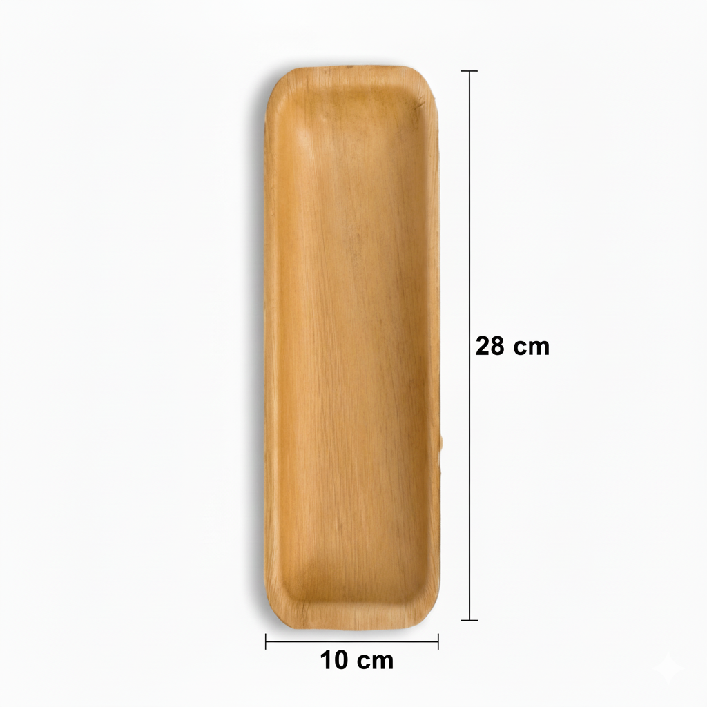 28cm x 10cm Palm Leaves Rectangular Tray