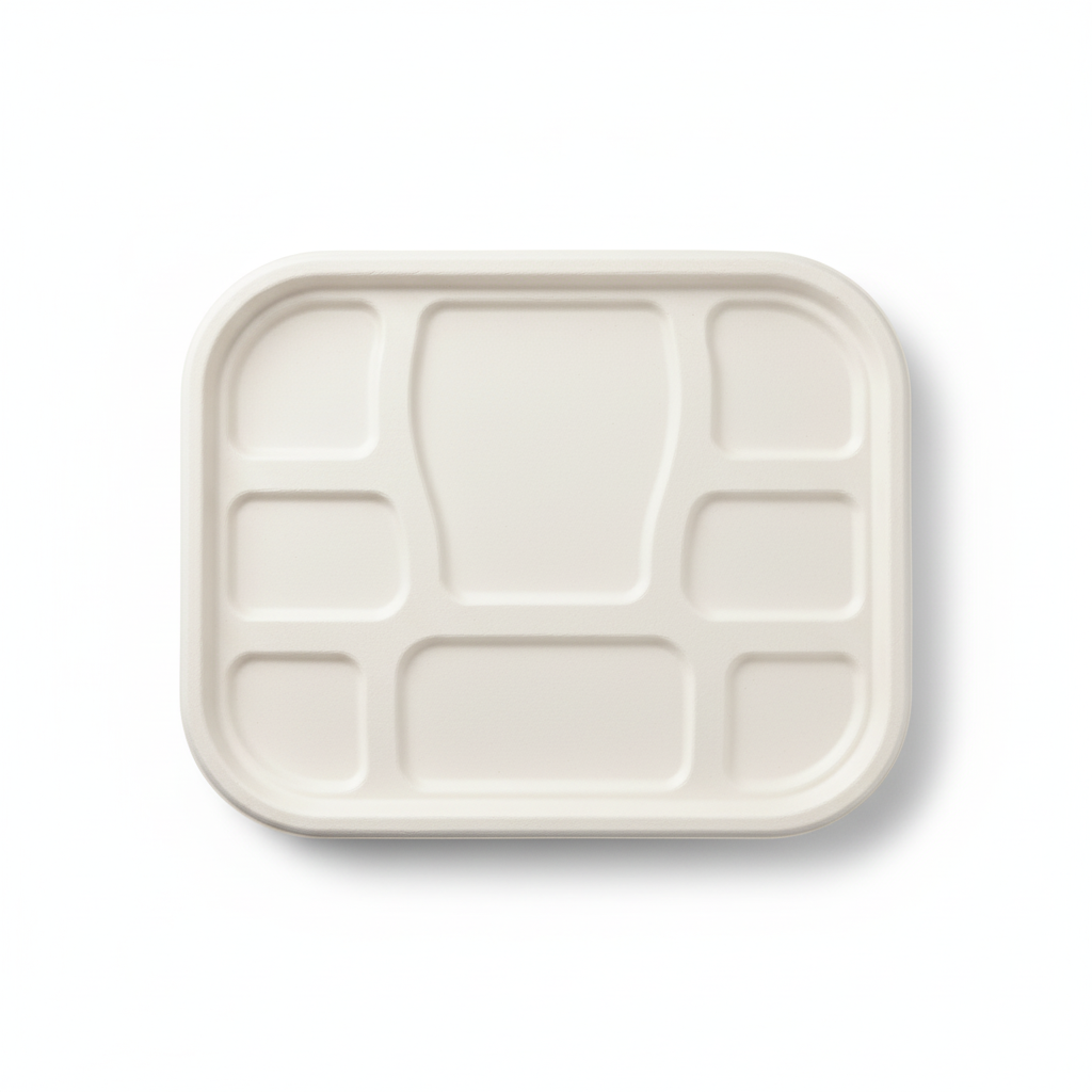 29cm x 23cm 8 compartment Sugarcane Rectangular Lid