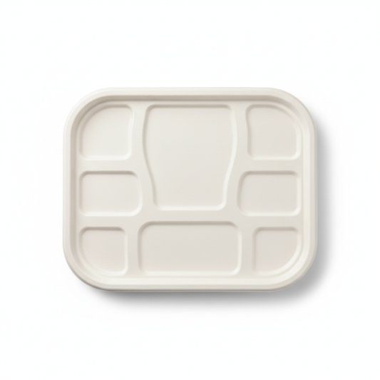 29cm x 23cm 8 compartment Sugarcane Rectangular Lid