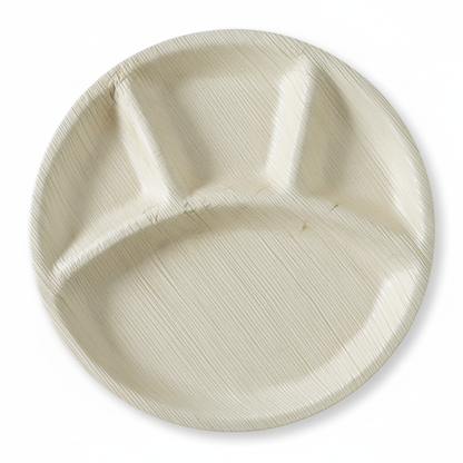 30cm 4 compartment Palm Leaves Round Plate