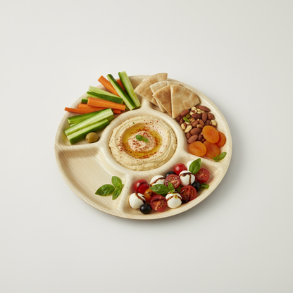 30cm 5 compartment Palm Leaves Round Plate