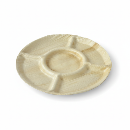 30cm 5 compartment Palm Leaves Round Plate