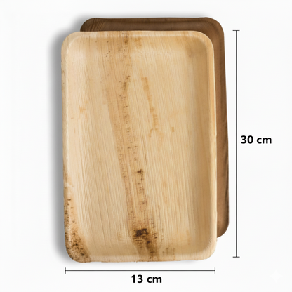 30cm x 13cm Shallow Palm Leaves Rectangular Tray