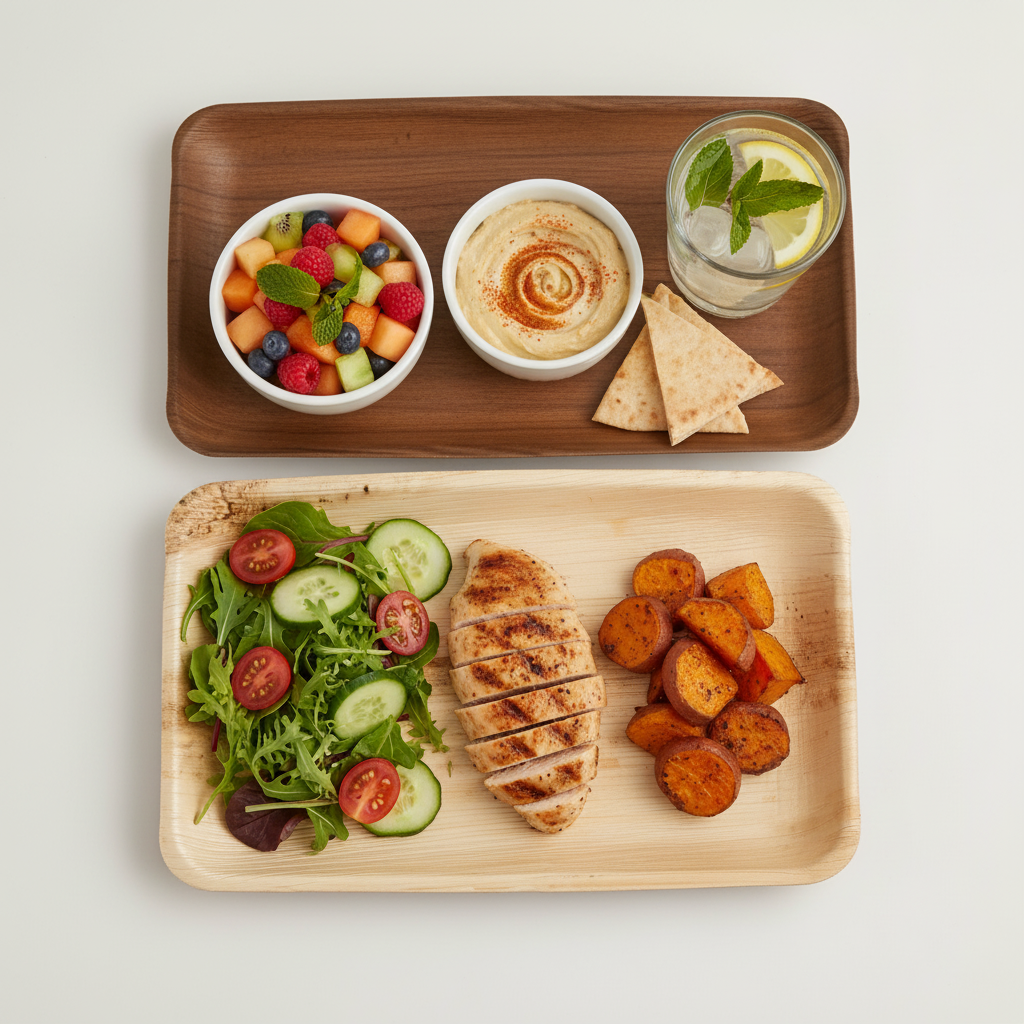 30cm x 13cm Shallow Palm Leaves Rectangular Tray