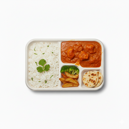 30cm x 23cm 5 compartment Sugarcane Geometric Rectangular Tray